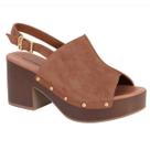 Sandalia plataforma couro legitimo bottero clog salto madeira