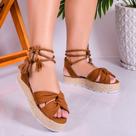 Sandalia Plataforma Feminina Amarrar Corda Original Samdar