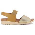 Sandália Plataforma Feminina Couro Usaflex AD392206 Dourado