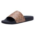Sandália Pool Slide Coach masculina revestida de lona bronzeada tamanho 12