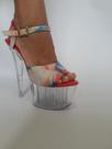 SANDALIA profissional para pole dance salto a partir de 17 cm cor tie-dye