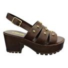 Sandalia quiz feminina salto medio platforma casual 69-1935-09 marrom
