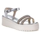 Sandália Ramarim MetalPlus Tira Meia Cana Prata e Off White - Feminino Sandália Ramarim MetalPlus Tira Meia Cana Prata e Off White - Feminino