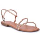 Sandália Rasteira Confortável Brilho strass Flat Moda Luxo Strass