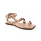 Sandalia Rasteira Dedo Aplique Metal La Femme 022232 Cor:NudeTamanho:35