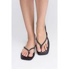 Sandália Rasteira Feminina Chinelo Bico Quadrado Strass Confortável Estilosa Casual Moderna Sandália Rasteira Feminina Chinelo Bico Quadrado Strass Confortável Estilosa Casual Moderna