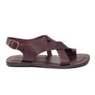 Sandalia Rasteira Feminina Couro Legitimo Modelo Casual Premium Palmilha macia Confortável para o Dia a Dia Antiderrapante Ajustável com Fivela HMS