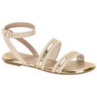 Sandália Rasteira Feminina Creme Dourado Beira Rio 8367.655 Sandália Rasteira Feminina Creme Dourado Beira Rio 8367.655