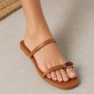 Sandália Rasteira Feminina Tiras Finas Bico Quadrado Confortável Leve Elegante Casual Dia a Dia Moda Sandália Rasteira Feminina Tiras Finas Bico Quadrado Confortável Leve Elegante Casual Dia a Dia Moda