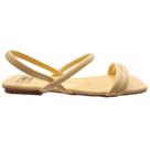 Sandália Rasteira Feminino Tira Pronta Conforto Moleca Cor:Amarelo ClaroTamanho:36
