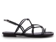 Sandalia Rasteira Flat Mia Entrelaçada Fivela Aranilita