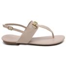 Sandalia Rasteira Luiza Detalhe em Dourado e Tiras Atras Sandalia Rasteira Luiza Detalhe em Dourado e Tiras Atras