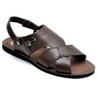 Sandália Rasteira Masculina Couro Tiras Casual Conforto