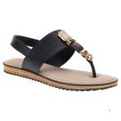 Sandália Rasteira Modare Conforto Pedras Casual Feminina Preto Sandália Rasteira Modare Conforto Pedras Casual Feminina Preto