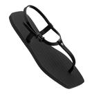 Sandália Rasteirinha Bico Quadrado Feminino Praia Preto Sandália Rasteirinha Bico Quadrado Feminino Praia Preto