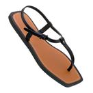 Sandália Rasteirinha Forrado Bico Quadrado Feminino Praia Preto Sandália Rasteirinha Forrado Bico Quadrado Feminino Praia Preto