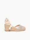 Sandália Romero Anabela 7 cm Camurça Prateado