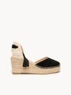 Sandália Romero Anabela 8 cm Camurça Preto Sandália Romero Anabela 8 cm Camurça Preto