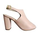 Sandália Rosa Fechada Ankle Boot Salto Alto