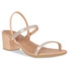 Sandalia Saltinho Feminino Casual Salto Bloco Com Strass
