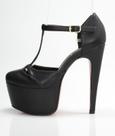 Sandália salto 15 Week Shoes bico fechado Preto