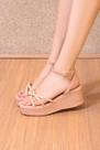 Sandália Salto Anabela Plataforma Papete Peep Toe Confort tira Trança ref 2130 Sandália Salto Anabela Plataforma Papete Peep Toe Confort tira Trança ref 2130