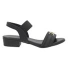Sandália Salto Bloco Baixo de Couro Feminino Usaflex AI27013001 Preto