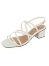 Sandália Salto Bloco Baixo Trançada Básica Branco Bellinda Shoes