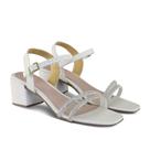 Sandalia Salto Bloco Casual Com strass