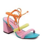 Sandália Salto Bloco Dakota com amarração e tiras coloridas Ballet/Cidreira/Citrus Ref.: Z9451