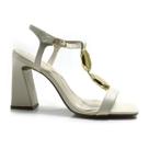Sandalia Salto Bloco Feminina Via Marte Dourado 150-015