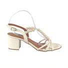 Sandália Salto Bloco Off White