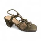 Sandália Salto Bloco Tiras Cruzadas Renata Mello 8461.90905 - Verde Musgo - 38