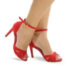 Sandália Salto Fino Alto Tiras Delicadas Feminina P107