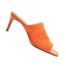 Sandalia salto medio knit mule ribana laranja - schutz - 1004329 38