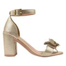 Sandalia Salto Metalasse Flor Fashionista Salto Alto