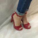 Sandalia Salto Vermelho Via Uno