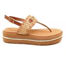 Sandália Sapato da Corte Flatform Ráfia Fivela