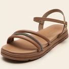 Sandália Slide Feminina Flatform Tiras Strass Moleca 5490.120.29769 -