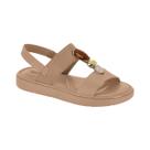Sandalia Slide Flat Feminina Elastico Canelado Pedras 7208.108