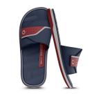 Sandália Slide Masculina Cartago Malaga Chinelo para Homem 12642 Cor:12642 CINZA/AZUL/VERMELHOTamanho:39