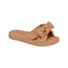 Sandália Slide Modare Feminina Nobuck Ultra Soft Laço Nude