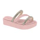 Sandália Slide Plataforma Infantil Feminina com Strass Molekinha