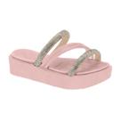Sandália Slide Plataforma Infantil Feminina com Strass Molekinha