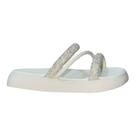 Sandália Slide Rasteira Com Tiras Brilhantes Infantil Menina Molekinha 2358.100 Branco