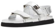 Sandália Steve Madden Mona Prata em Couro Rasteira Feminina 8.5 EUA
