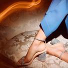 sandalia strass nude