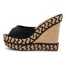 Sandália Tamanco Feminino Anabela Com Sisal Preto 4051