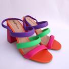 Sandalia tiras salto bloco pink-flame