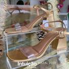 Sandalia transparente c/dourado